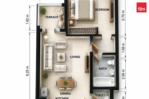 Apartment sa Dubai, UAE 1 silid-tulugan, 54.7 sq.m. № 769813 - larawan 10