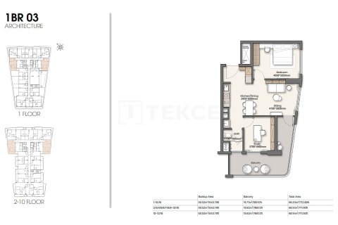 Apartman u Dubai, UAE 1 spavaća soba, 67 m2 Br. 769766 - fotografija 18