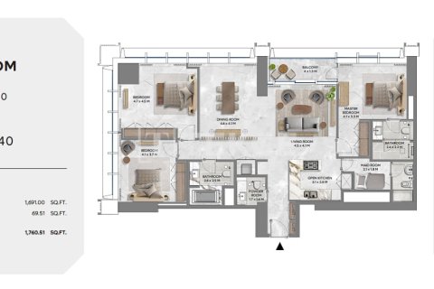 Apartment in Dubai, UAE 3 bedrooms, 164 sq.m. № 769764 - photo 22