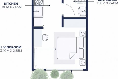 Dzīvoklis CREEK VIEWS II Al Jaddaf, Dubaijā, AAE 1 istaba, 56 m2 Nr. 282866 - attēls 3
