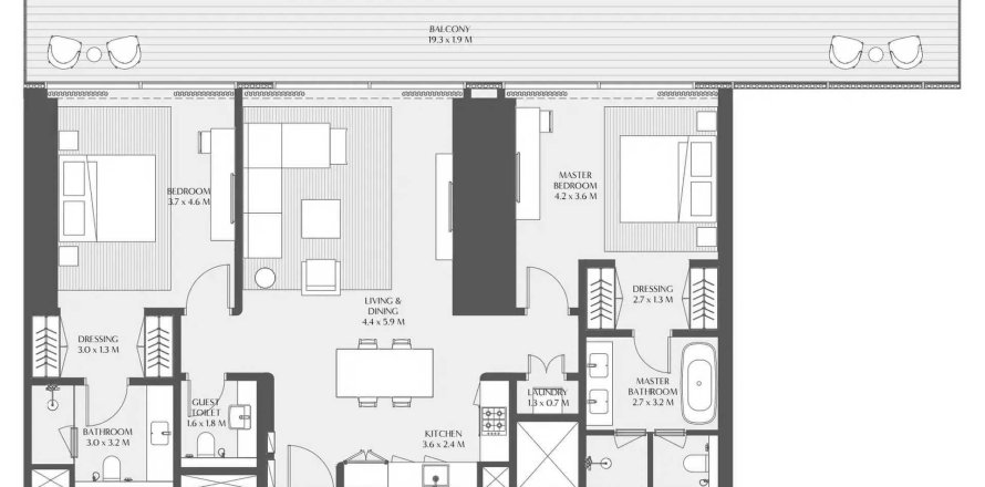 Byt v Akala v DIFC, Dubai, SAE 2 ložnice, 160.24 m² Č.: 713904