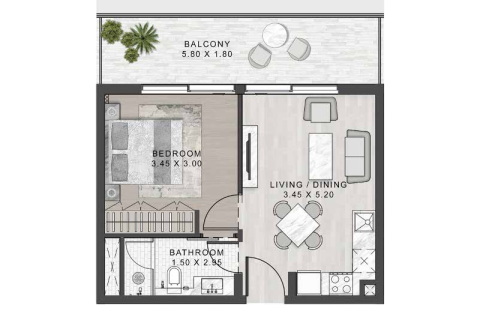 Wohnung zum Verkauf in DAMAC Hills (Akoya by DAMAC), Dubai, VAE 1 Schlafzimmer, 49 m2 Nr. 732755 - Foto 7
