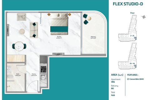 Apartment sa Dubai, UAE 1 silid, 37 sq.m. № 652899 - larawan 25