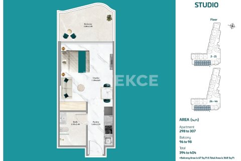 Apartment sa Dubai, UAE 1 silid, 37 sq.m. № 652899 - larawan 30