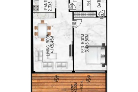 Jumeirah Village Circle, Dubai, UAE의 판매용 아파트 57제곱미터 번호 732815 - 사진 5
