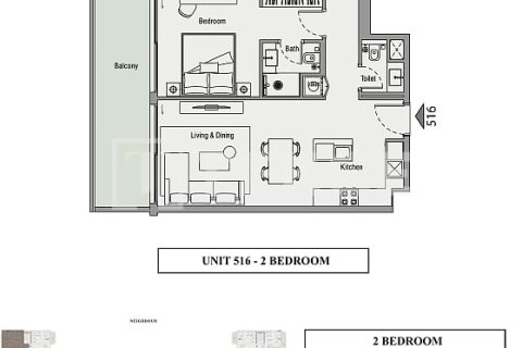 Huoneisto Jumeirah Village Circle, Dubai, Arabiemiraatit 2 makuuhuonetta, 110 m2 № 712171 - kuva 18