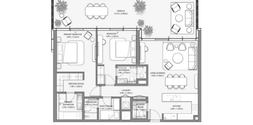 Apartment in Palm Central Private Residences in Palm Jebel Ali, Dubai, UAE 2 bedrooms, 123.7 sq.m. № 650624
