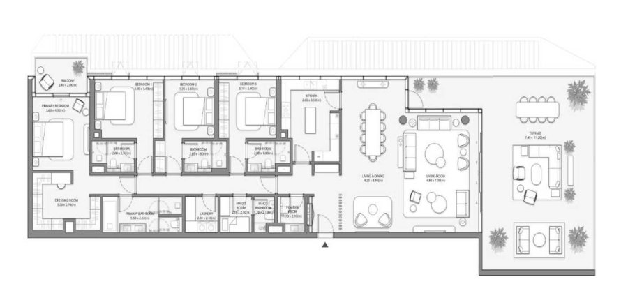 Квартира в Palm Central Private Residences в Palm Jebel Ali, Дубай, ОАЕ 5 кімнат, 258.8м2 № 650629