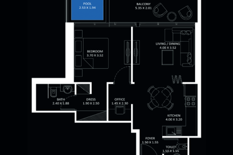 Apartmen di Jumeirah Village Circle, Dubai, UAE 1 bilik № 732769 - foto 11