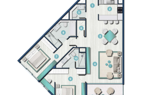 Apartman u Al Hamra Village, Ras Al Khaimah, UAE 1 soba, 43 m2 Br. 690045 - fotografija 14