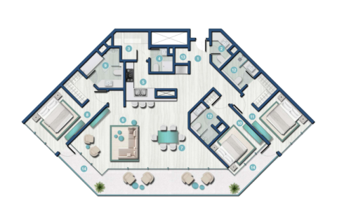 Apartman u Al Hamra Village, Ras Al Khaimah, UAE 1 soba, 43 m2 Br. 690045 - fotografija 15