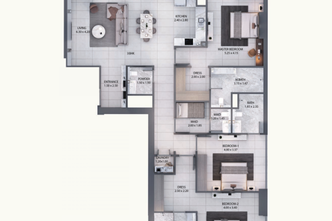 Apartment sa Al Furjan, Dubai, UAE 1 silid-tulugan, 73 sq.m. № 689706 - larawan 9