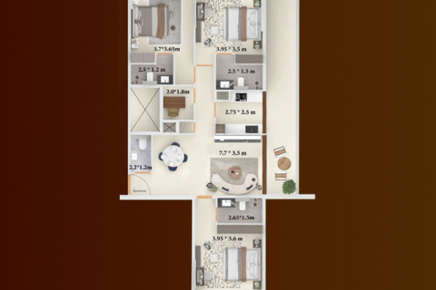 Apartman u Al Furjan, Dubai, UAE 2 spavaćih soba, 112 m2 Br. 689702 - fotografija 4