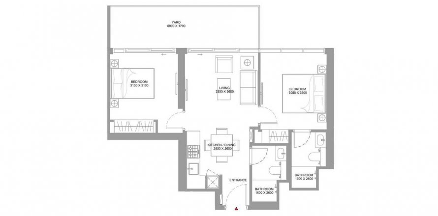 Apartman u Pearlside Marina Residences u Umm Al Quwain, UAE 74.87 m2, 2 spavaćih soba Br. 635067
