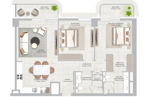 Apartemen di Mina Rashid, Dubai, UEA 2 kamar tidur, 116.35 m2 nomor 759790 - foto 12