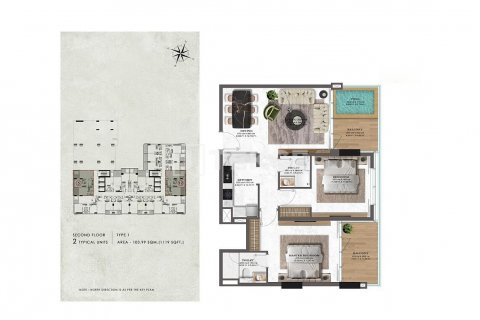 Lakás itt: Majan, Dubai, EAE, 2 hálószoba, 92 m², azonosító: 630081 - fénykép 15