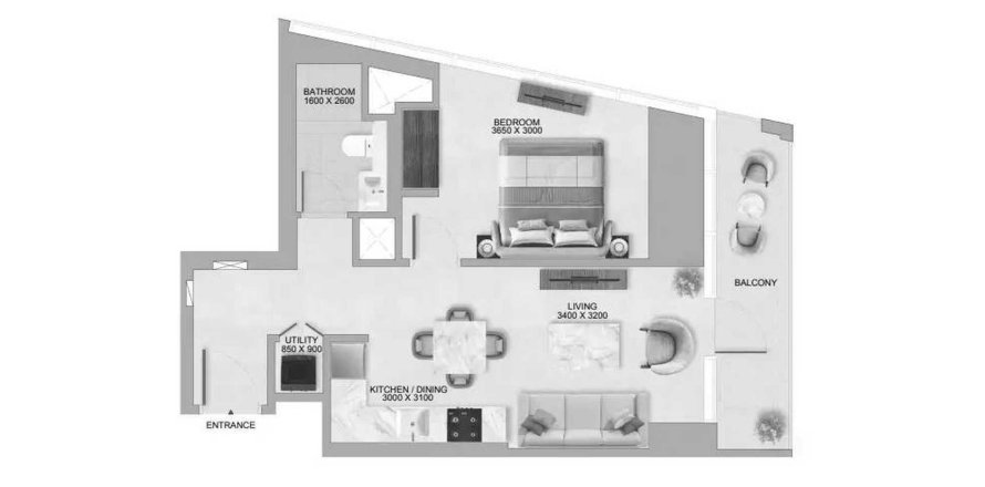 Appartement in Dubai, VAE 1 slaapkamer, 63.71 vr.m. nr 641309