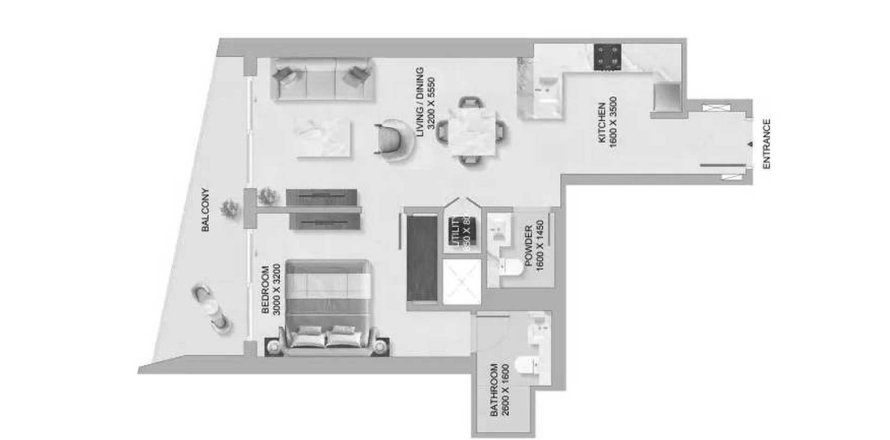 Apartment in The Tranquil at Sobha Central in Dubai, UAE 1 bedroom, 69.01 sq.m. № 641306