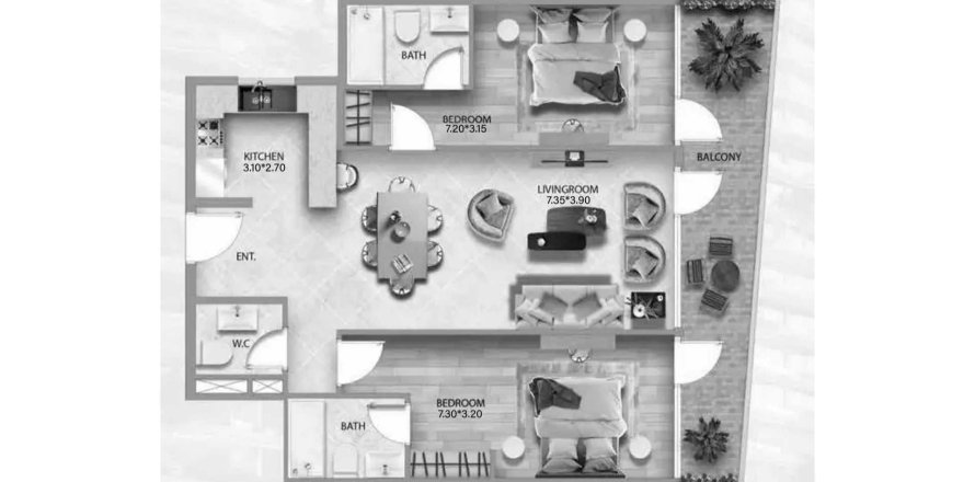 Apartment sa 311 Boulevard sa Jumeirah Village Circle, Dubai, UAE 2 silid-tulugan, 114.29 sq.m. № 707456