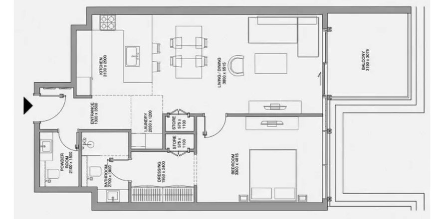 Apartment sa Cheval Residences sa Deira, Dubai, UAE 1 silid-tulugan, 87.42 sq.m. № 718450