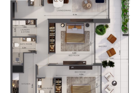 Dubai Silicon Oasis, Dubai, संयुक्त अरब अमीरात में अपार्टमेंट, 1 कमरा, 37 वर्ग मीटर, संख्या 732594 - फ़ोटो 5