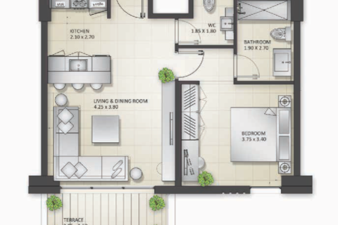 Apartment til salg i Sharjah, UAE 1 værelse, 34 kvm № 732677 - foto 11