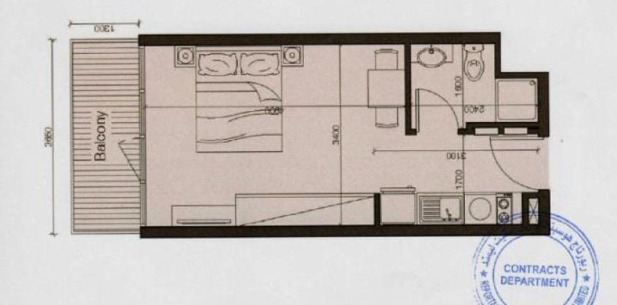 Apartmen di Khalifa City, Abu Dhabi, UAE 31 meter persegi № 731940