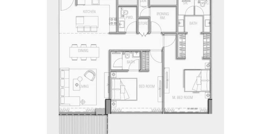 Apartament në Aquora by Casa Vista Development në Dubai, Emiratet e Bashkuara Arabe 2 dhoma gjumi, 146.01 m2. № 713481