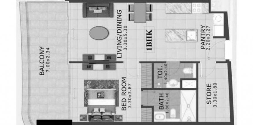 Apartamento SAMANA CALIFORNIA en Al Barsha, Dubai, EAU 1 dormitorio, 70.51 m² № 354017