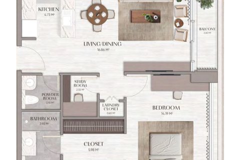 Apartman u gradu Arjan, Dubai, UAE 1 soba, 33 m2 Br. 732373 - Slika 9