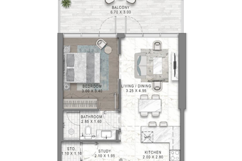 Apartament na sprzedaż w DAMAC Hills (Akoya by DAMAC), Dubai, ZEA 1 sypialnia, 59 mkw., nr 732371 - zdjęcie 9