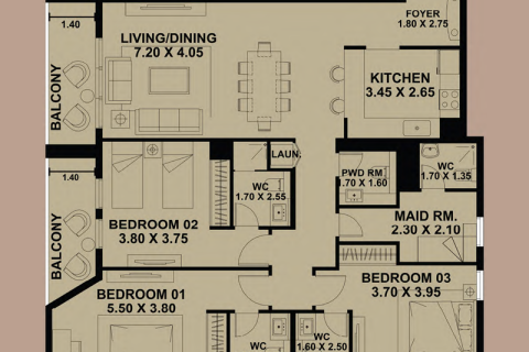 Appartement te koop in Dubai South (Dubai World Central), Dubai, VAE 1 slaapkamer, 84 vr.m., nr 732367 - foto 9