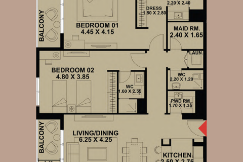 Appartement te koop in Dubai South (Dubai World Central), Dubai, VAE 1 slaapkamer, 84 vr.m., nr 732367 - foto 8