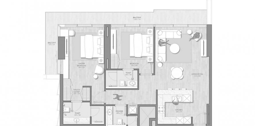 Appartamento a Jumeirah Village Circle, Dubai, EAU 2 camere da letto, 120.39 mq. № 633959
