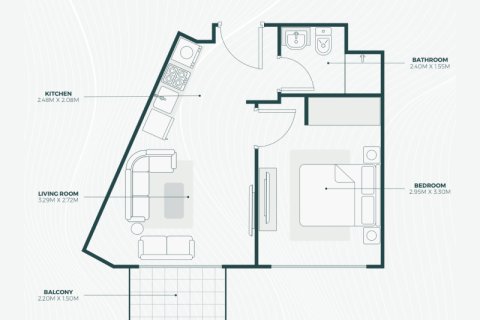Huoneisto Mohammed Bin Rashid City, Dubai, Arabiemiraatit 1 makuuhuone, 66 m2 № 689858 - kuva 4