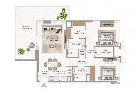 Penthaus u Al Marjan Island, Ras Al Khaimah, UAE 2 spavaćih soba, 108 m2 Br. 633423 - fotografija 11