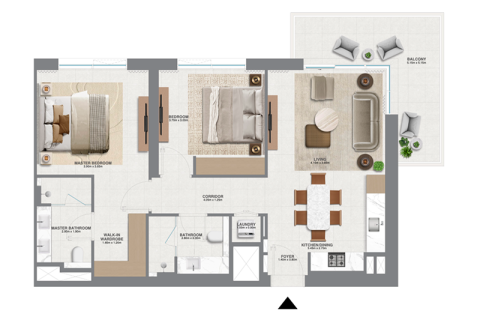 Apartmen di Dubai South (Dubai World Central), UAE 1 bilik tidur, 66 meter persegi № 690177 - foto 7