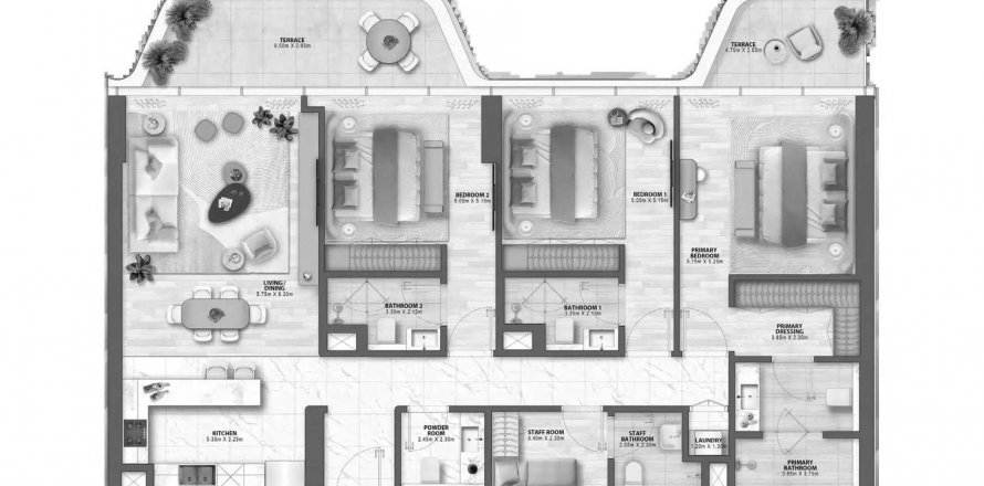 Διαμέρισμα σε PASSO σε Palm Jumeirah, Dubai, ΗΑΕ 3 υπνοδωμάτια, 181.63 τ.μ. Αρ. 630649
