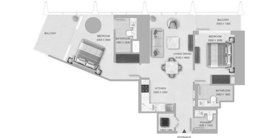 Dubai、UAEにあるマンション 2ベッドルーム、93 m2 No686356