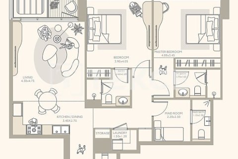 Leilighet til salgs i Dubai, Emiratene 1 soverom, 75 kvm Nr. 700494 - Foto 14