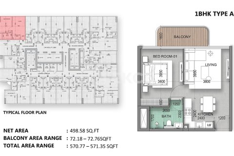 Wohnung zum Verkauf in Dubai Land, Dubai, VAE 1 Schlafzimmer, 49 m2 Nr. 766227 - Foto 22