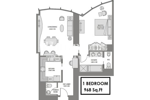 Huoneisto Burj Khalifa, Dubai, Arabiemiraatit 1 makuuhuone, 89.93010400 m2 № 678803 - kuva 17