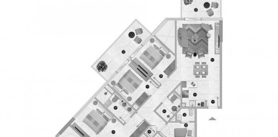 Apartman u Interiors by Missoni u gradu Dubai, UAE 3 spavaće sobe, 120.56 m2 Br. 638494