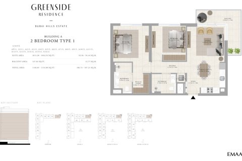 Dzīvoklis GREENSIDE RESIDENCE Dubai Hills Estatejā, AAE 1 istaba, 67 m2 Nr. 704949 - attēls 7