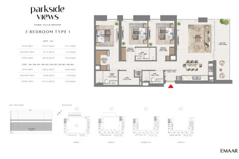 Apartment sa PARKSIDE VIEWS sa Dubai Hills Estate, UAE 1 silid-tulugan, 65 sq.m. № 704951 - larawan 9