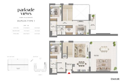 Apartment sa PARKSIDE VIEWS sa Dubai Hills Estate, UAE 1 silid-tulugan, 65 sq.m. № 704951 - larawan 10