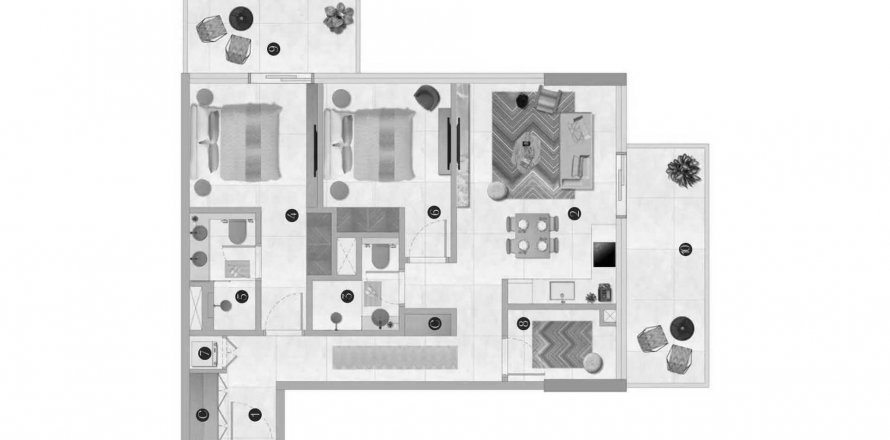 Appartement in Dubai, VAE 3 slaapkamers, 127.29 vr.m. nr 638500