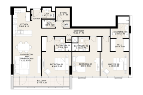 Leilighet til salgs i Dubai, Emiratene 1 soverom, 91 kvm Nr. 689699 - Foto 5