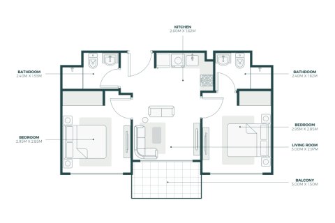 Appartamento in vendita a Mohammed Bin Rashid City, Dubai, EAU 1 camera da letto, 53 mq. № 689868 - foto 4