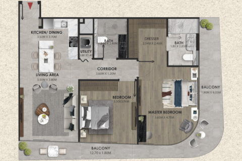 Apartment til salg i Jumeirah Village Circle, Dubai, UAE 1 værelse, 42 kvm № 732495 - foto 6